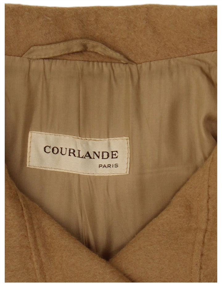 COURLANDE Womens Double Breasted Coat UK 12 Medium Beige