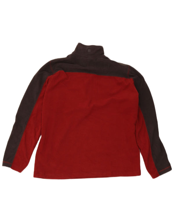 Ανδρική αποθήκη Mountain Warehouse με φερμουάρ Fleece Jumper Medium Burgundy Colorblock