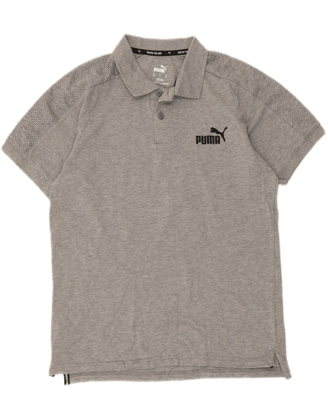 Puma Mens Polo Shirt Small Grey Flecked
