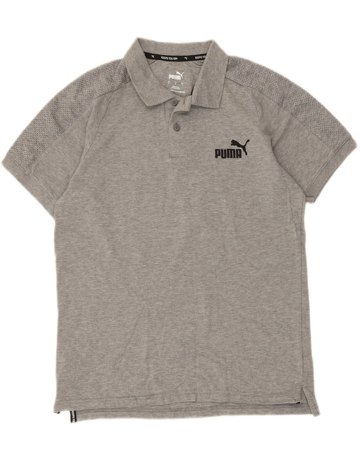 Puma Mens Polo Shirt Small Grey Flecked