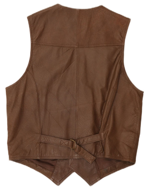 Gilet in pelle da uomo John F Gee EU 44/46 XS Pelle marrone