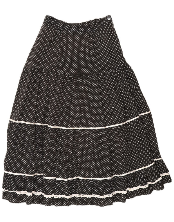 Elkont Womens High Waist Tiered Skirt EU 36 Small W24 Black Spotted
