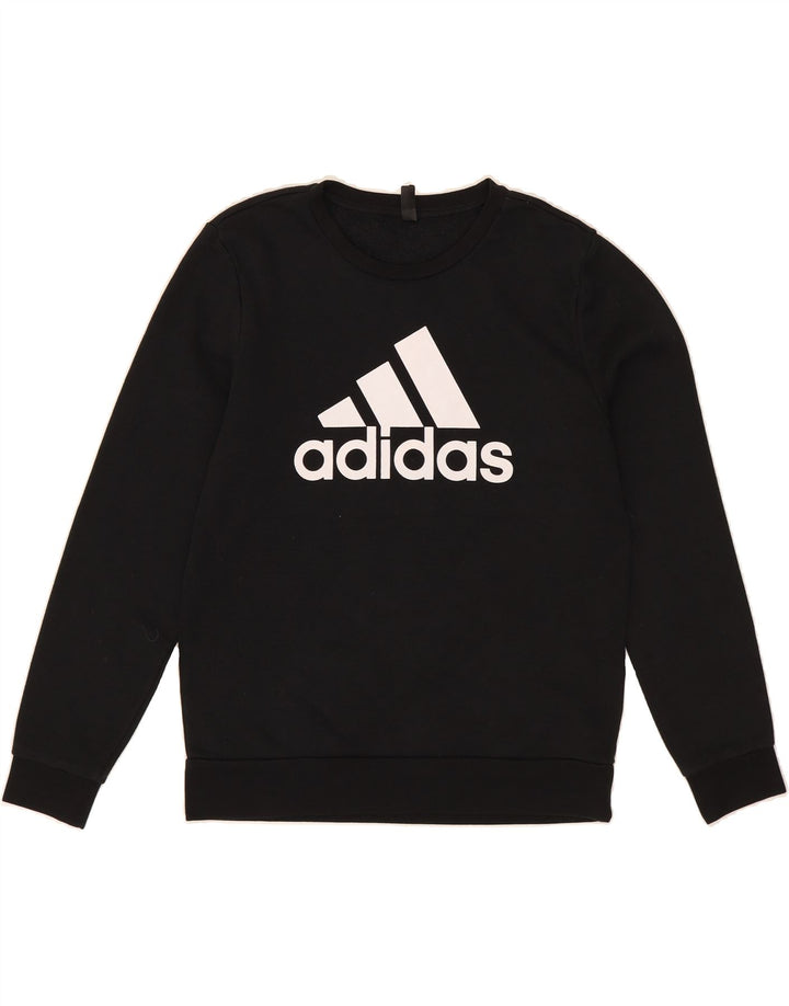 ADIDAS Womens Sweatshirt Jumper UK 14 Medium Black Cotton Vintage Adidas and Second-Hand Adidas from Messina Hembry 