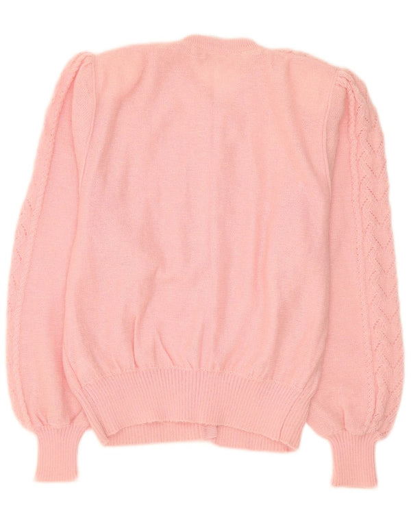 Suéter cardigã feminino Luciana IT 46 grande mohair rosa