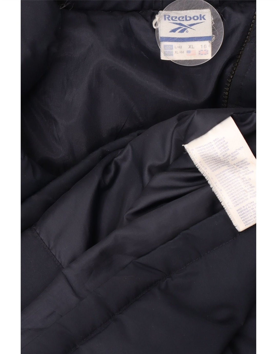 Giacca imbottita oversize da donna Reebok UK 16 Large in poliestere blu navy
