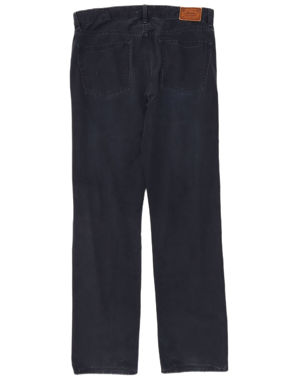 Pantaloni casual dritti da uomo Polo Ralph Lauren W36 L34 cotone blu navy