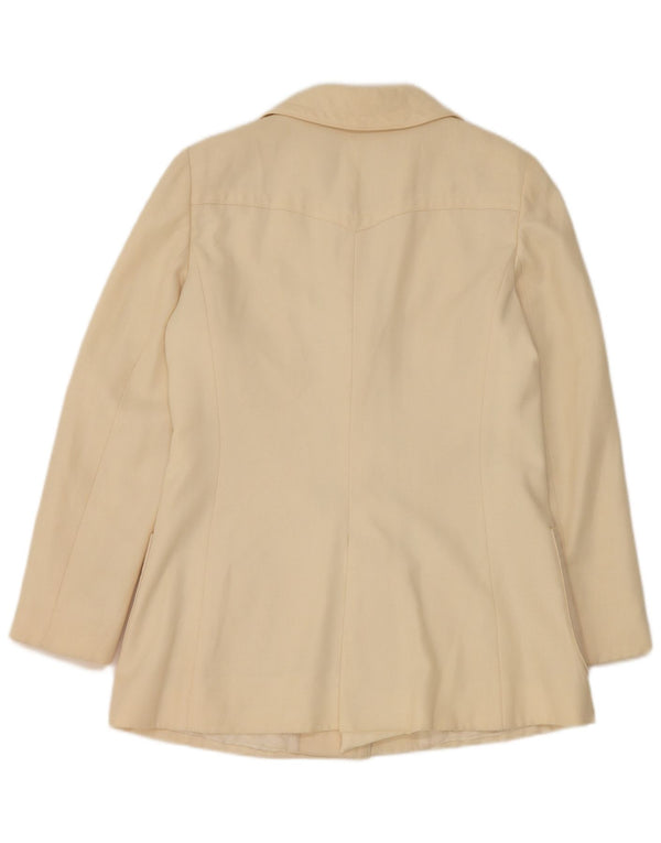 Jaqueta blazer feminina vintage com 3 botões IT 46 grande off white