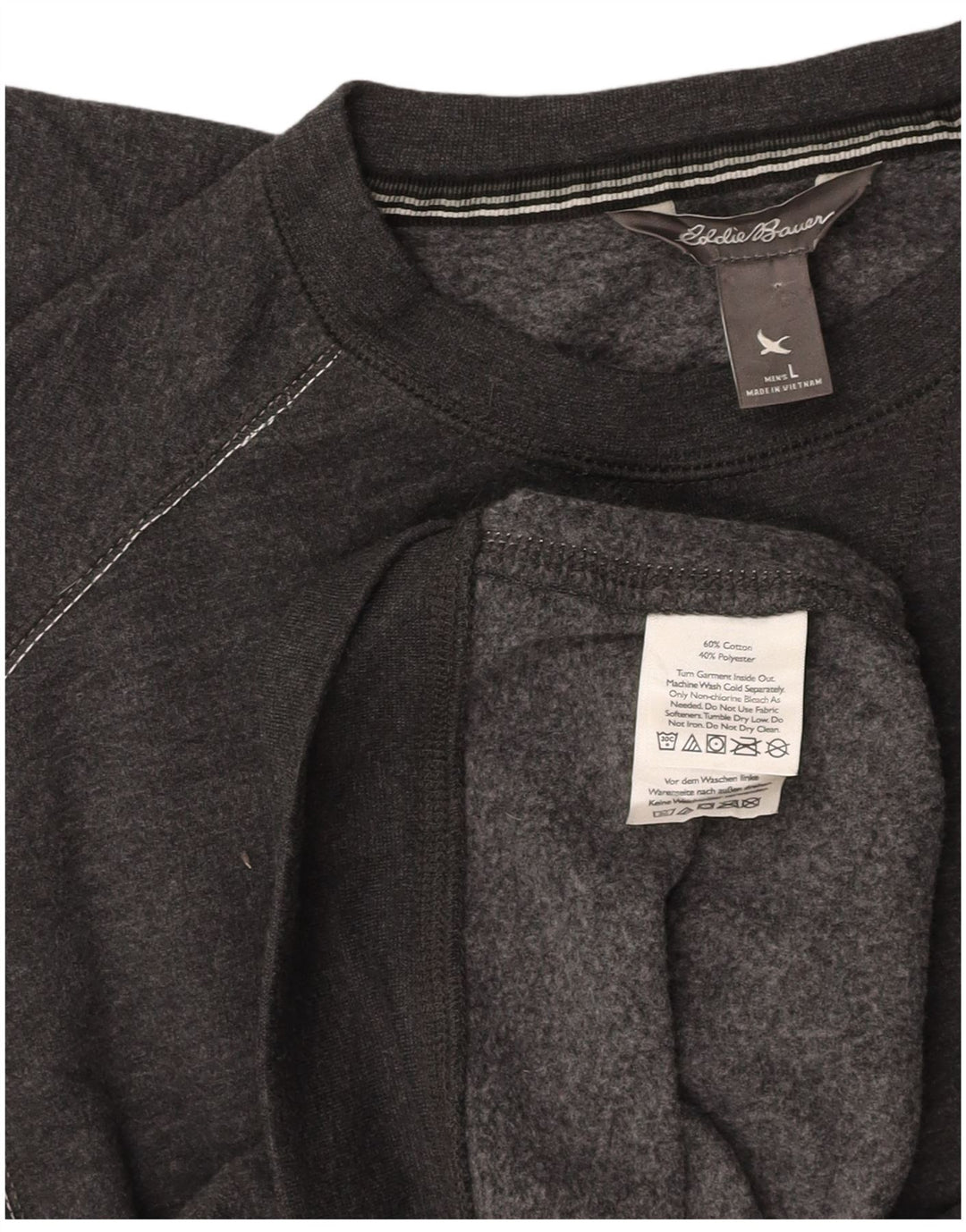 EDDIE BAUER Felpa da uomo Maglione grande in cotone grigio