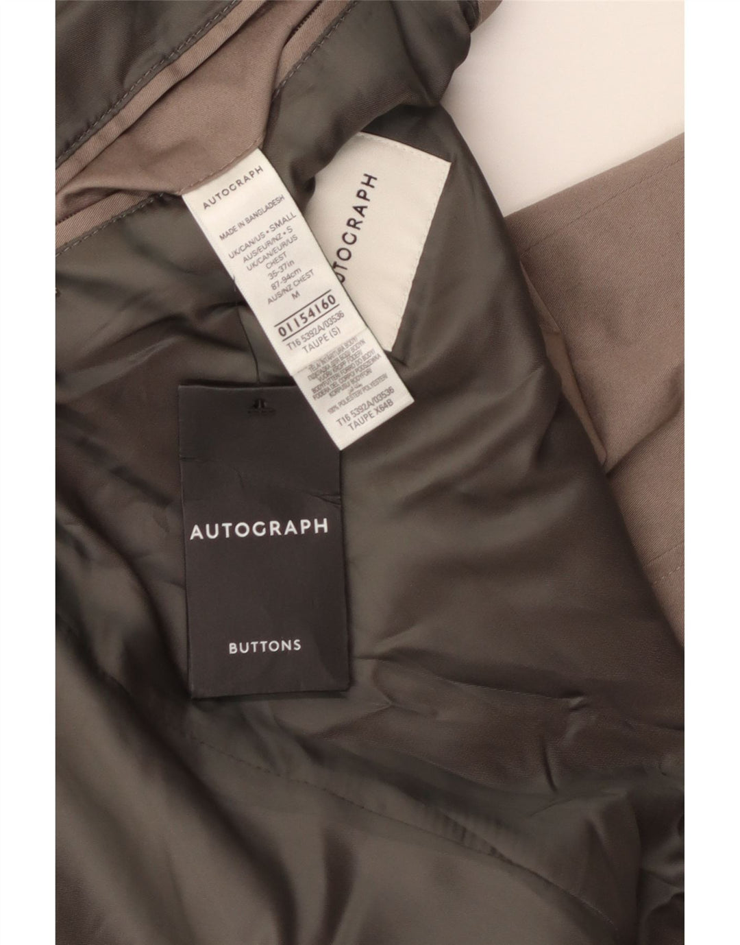 Marks & Spencer Mens Autograph Overcoat UK 36 Small Beige Cotton