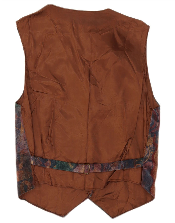 Vintage Womens Waistcoat UK 14 Medium Brown