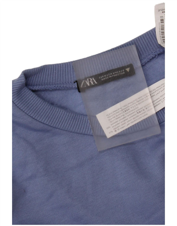 Zara Womens Sweatshirt Jumper UK 14 Medium Blue Polyester