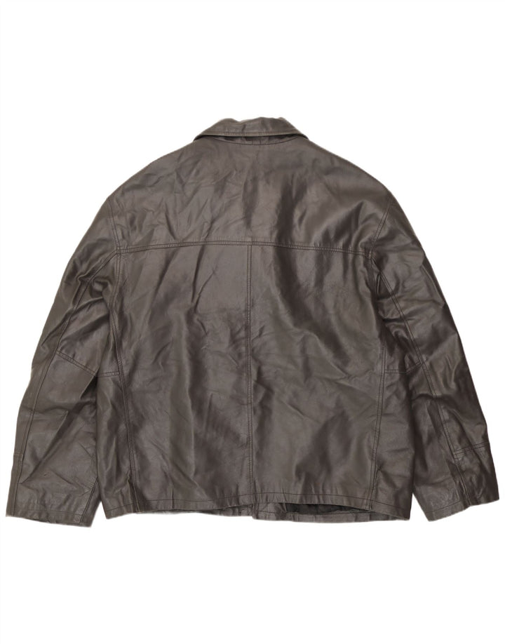 Conbipel Mens Leather Jacket IT 52 Large Grey Leather