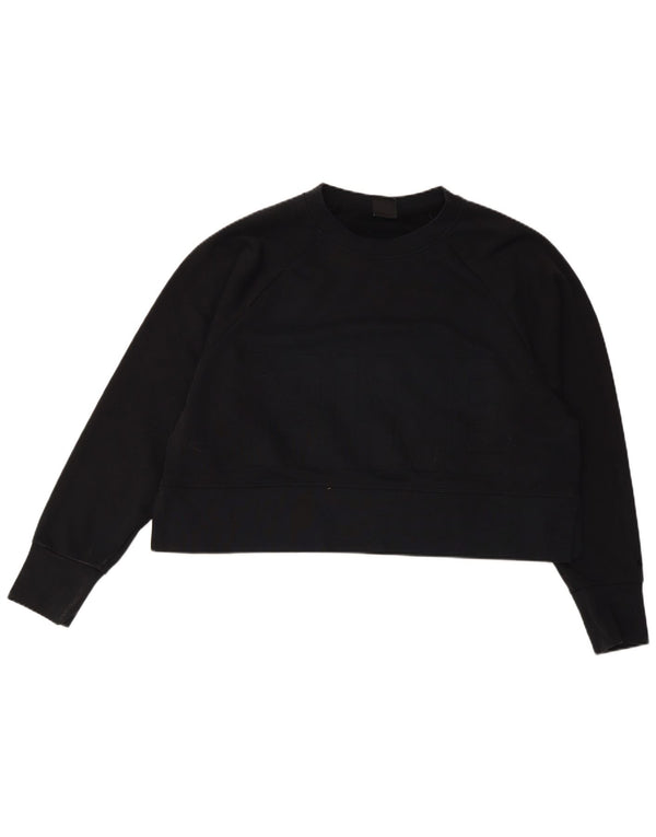 Nike Womens Dri Fit Graphic Oversized Sweatshirt Jumper UK 14 Medium Black