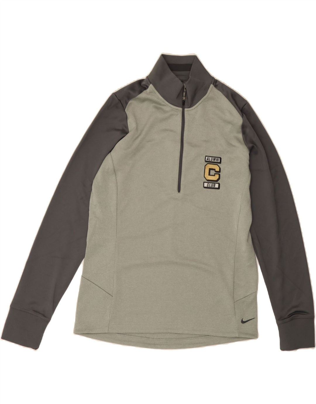 NIKE Womens Dri Fit Pullover Tracksuit Top UK 14 Large Grey Colourblock Vintage Nike and Second-Hand Nike from Messina Hembry 