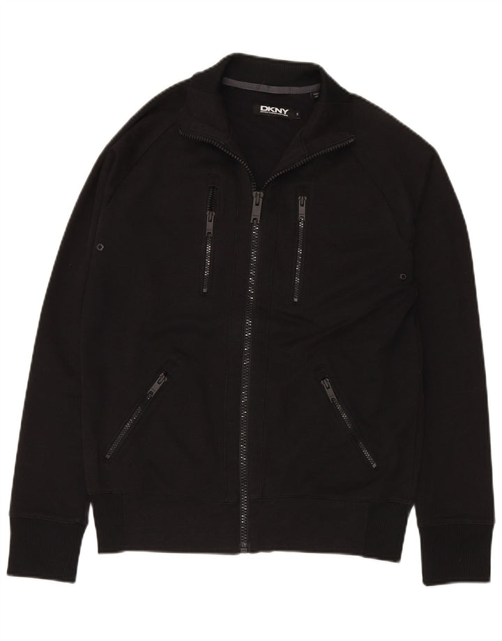 Dkny Mens Tracksuit Top Jacket Small Black Cotton