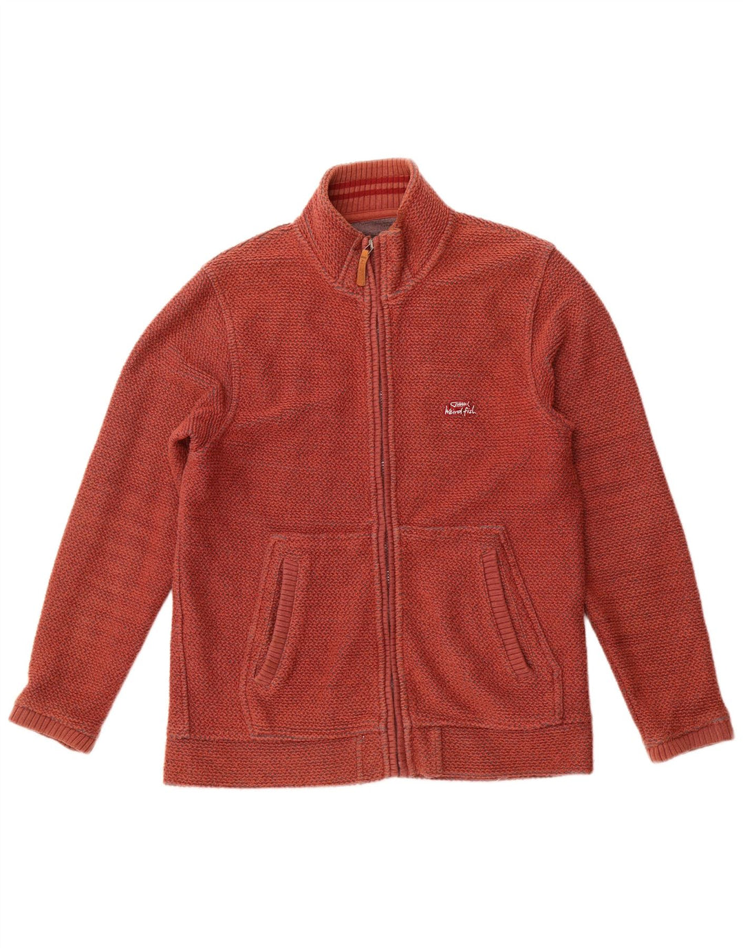WEIRD FISH Mens Tracksuit Top Jacket Small Red Cotton