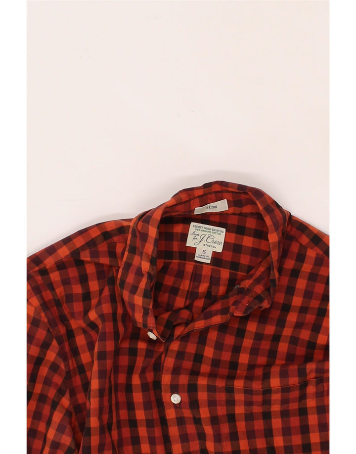 J. CREW Mens Slim Shirt Small Orange Check Cotton Vintage J. Crew and Second-Hand J. Crew from Messina Hembry 