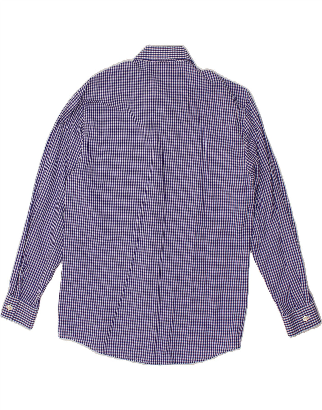 STEFANEL Womens Shirt UK 10 Small Navy Blue Gingham Vintage Stefanel and Second-Hand Stefanel from Messina Hembry 