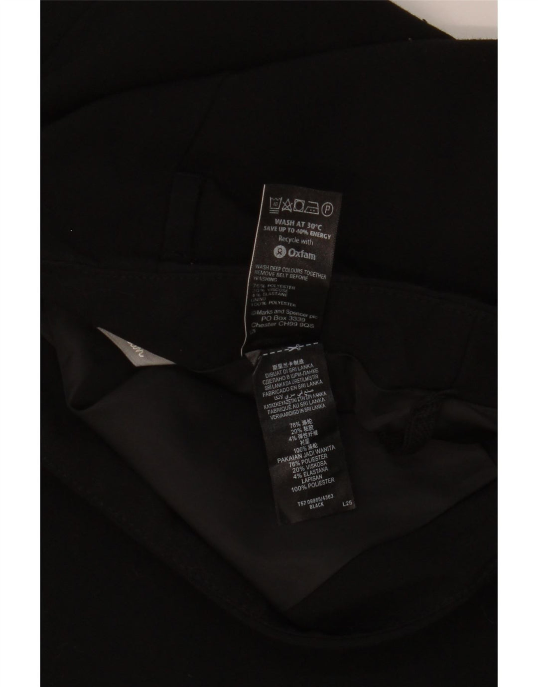 Marks & Spencer Womens Pencil Skirt UK 12 Medium W30 Black Polyester