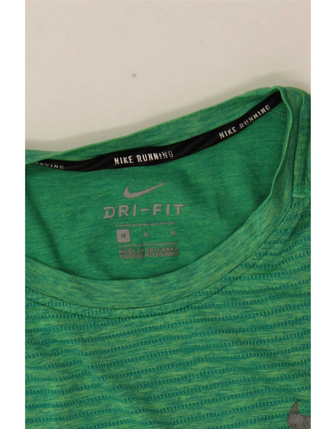 Nike Mens Dri Fit T-Shirt Top Medium Green Striped