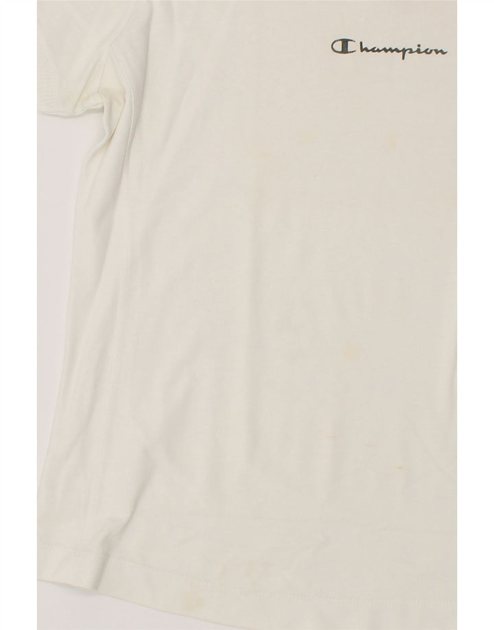 CHAMPION Womens T-Shirt Top UK 14 Medium White Cotton Vintage Champion and Second-Hand Champion from Messina Hembry 