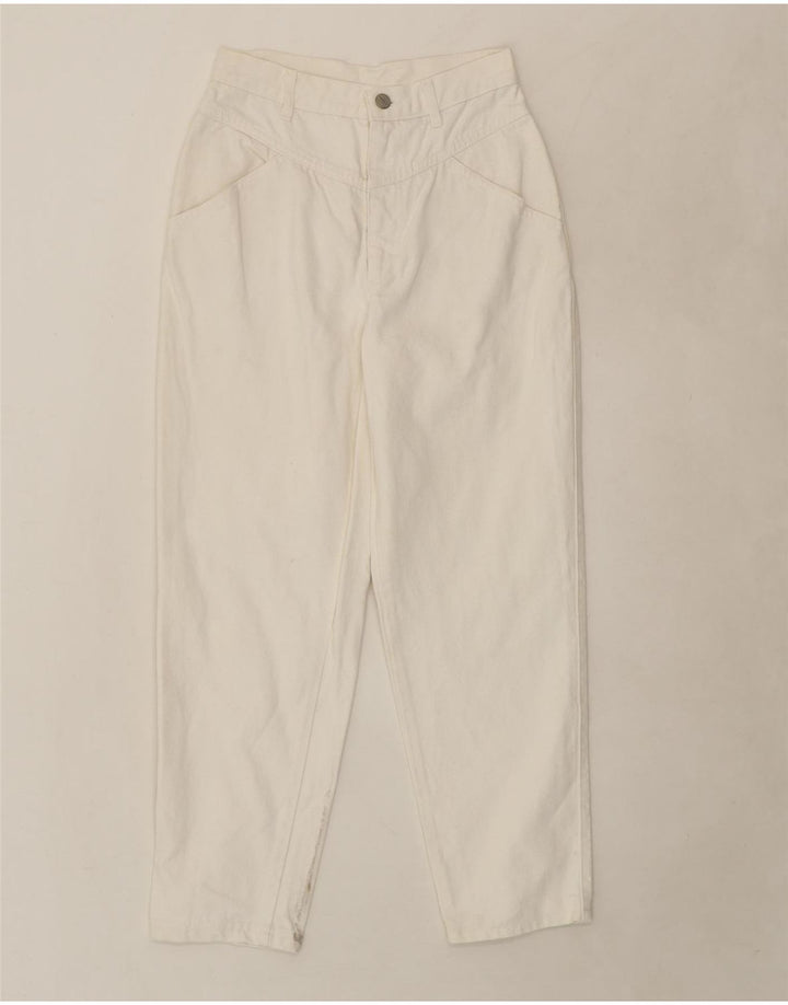 VINTAGE Womens Tapered Jeans W26 L27 White Vintage Vintage and Second-Hand Vintage from Messina Hembry 