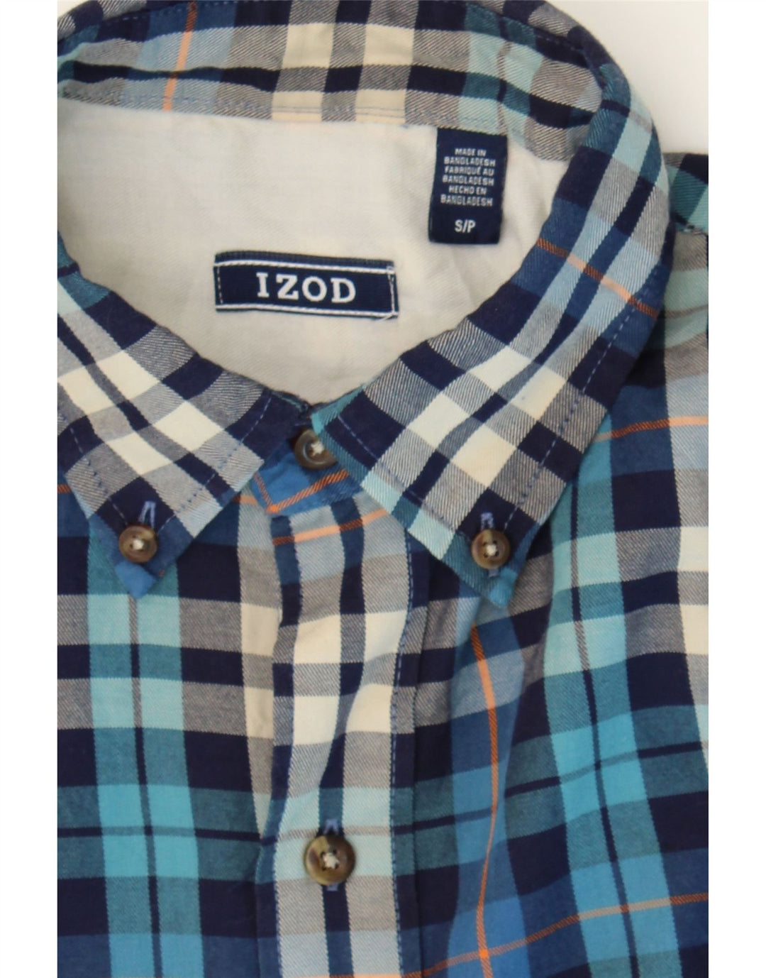 IZOD Mens Flannel Shirt Small Blue Check Cotton Vintage Izod and Second-Hand Izod from Messina Hembry 