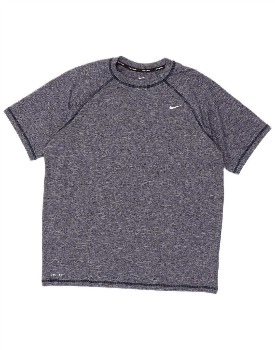 Nike Mens Dri Fit T-Shirt Top Large Navy Blue Flecked Polyester