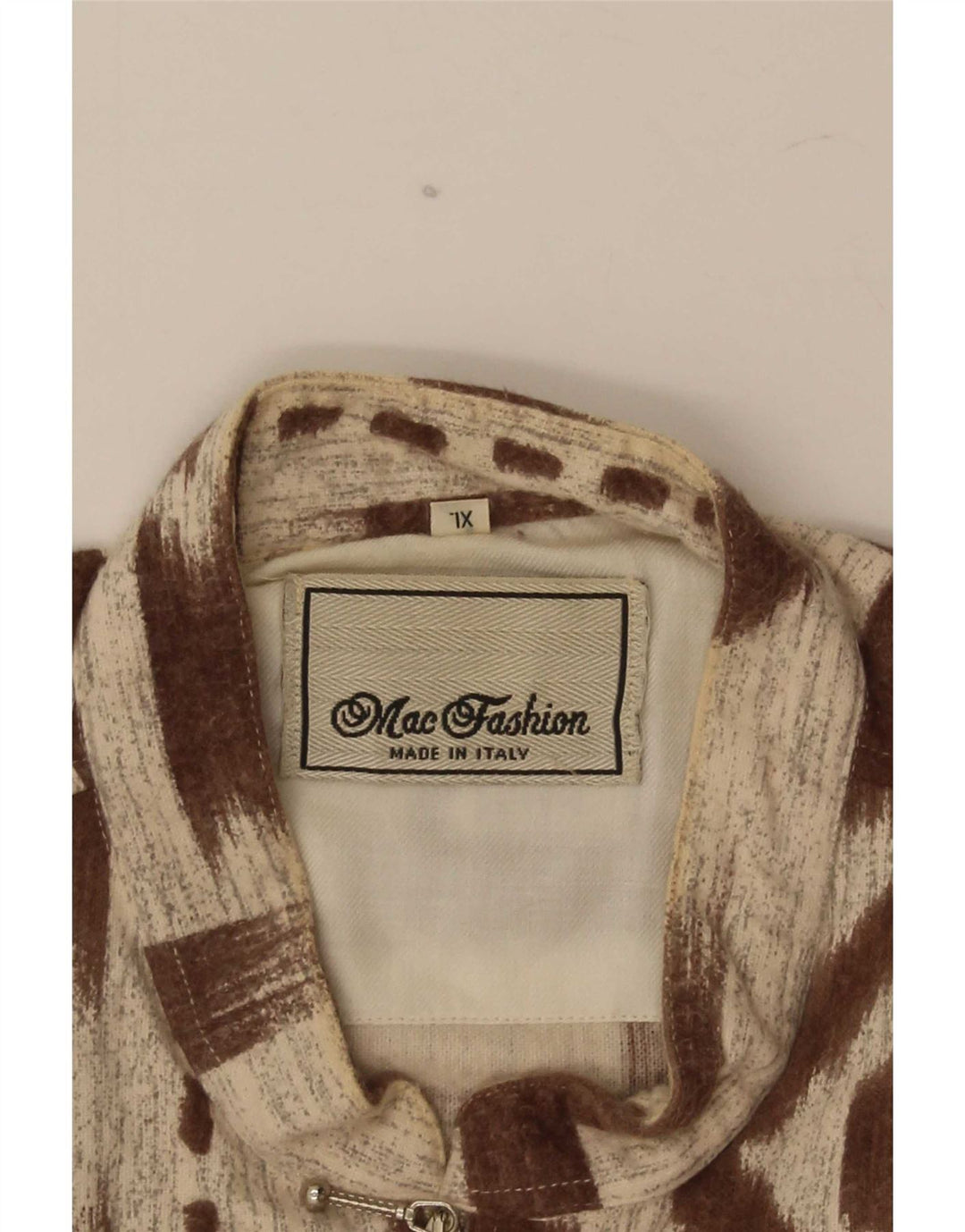 Mac Fashion Camisa tipo jersey para hombre XL Marrón Geométrico