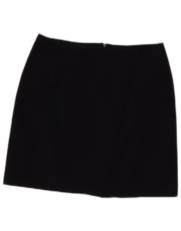 Женская мини-юбка Benetton IT 44 Medium W28 Темно-синяя из натуральной шерсти