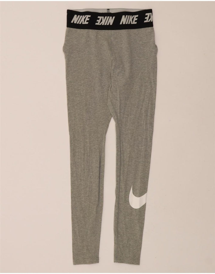 NIKE Womens Graphic Leggings UK 8 Small Grey Cotton Vintage Nike and Second-Hand Nike from Messina Hembry 