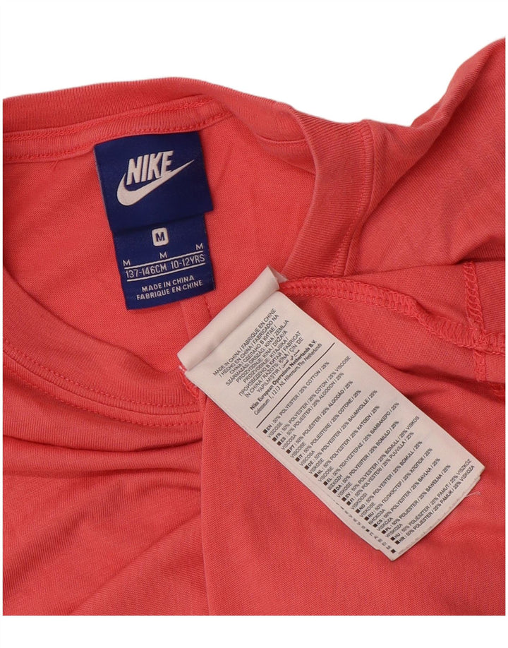 Nike Girls T-Shirt Top 10-11 Years Medium Pink Polyester