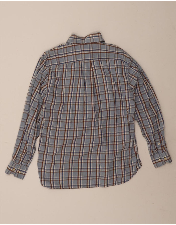 Belfe Mens Shirt Size 39 Medium Blue Check Cotton