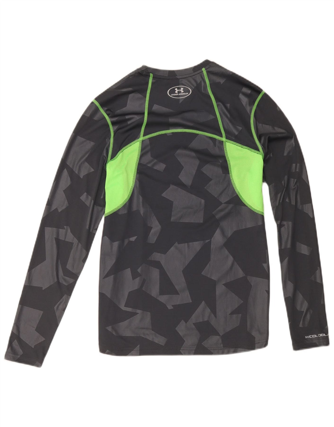 Under Armour Mens Heat Gear Top Long Sleeve Small Grey Geometric Polyester