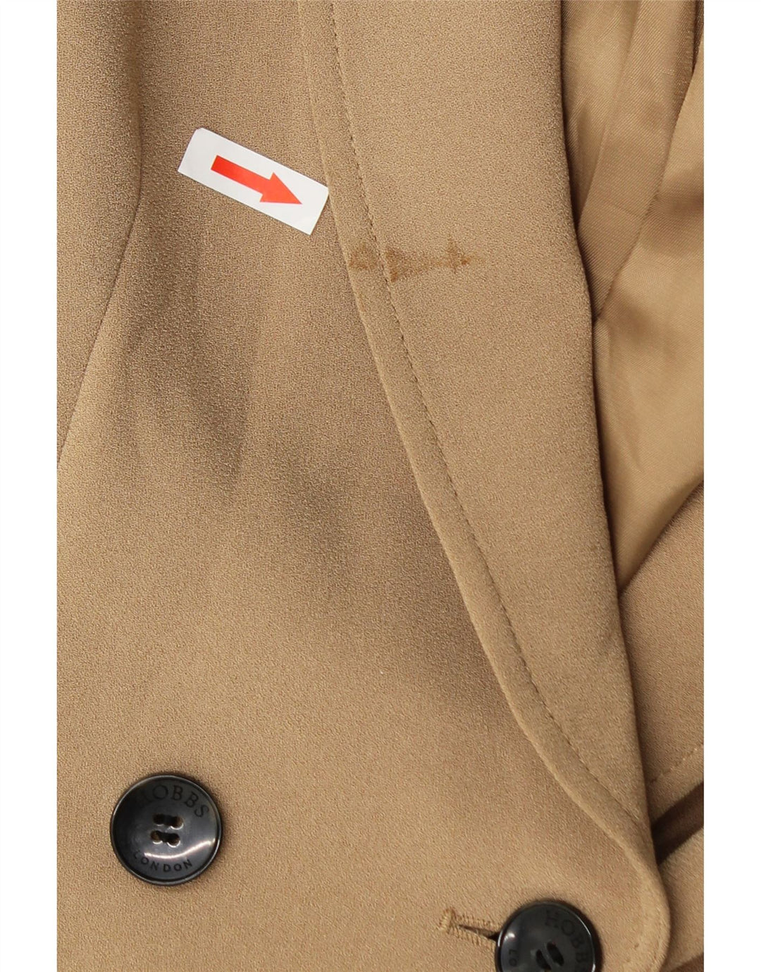 Giacca blazer doppiopetto da donna Hobbs UK 10 piccola triacetato beige