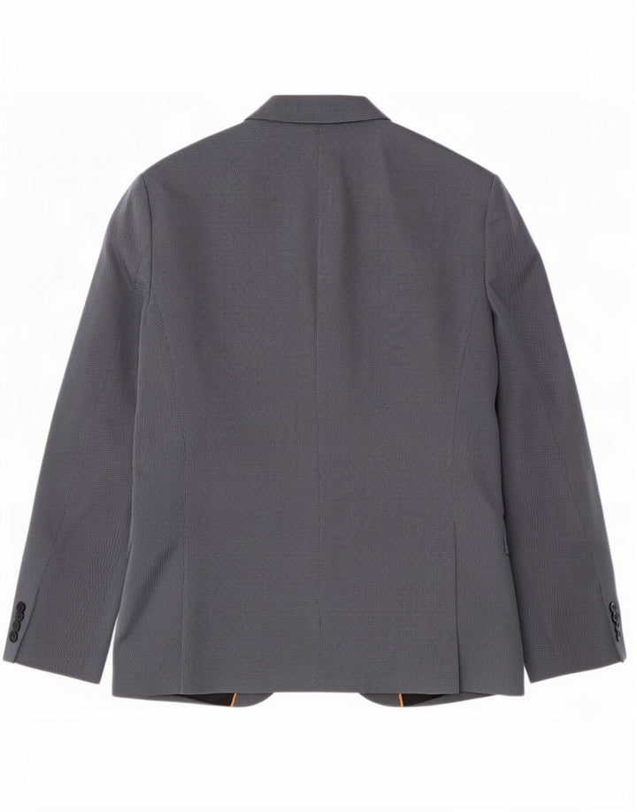 Jaqueta blazer masculina Zara com 1 botão EU 52 grande azul poliéster
