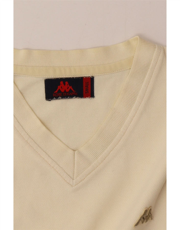 Kappa Mens T-Shirt Top Small Off White