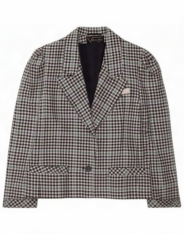 Vintage Womens Blazer Jacket IT 34 XS Multicolore Pied-de-poule Classique