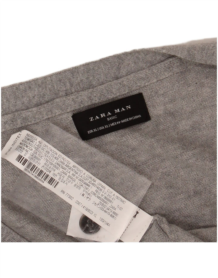 Suéter cardigã masculino ZARA XL algodão cinza