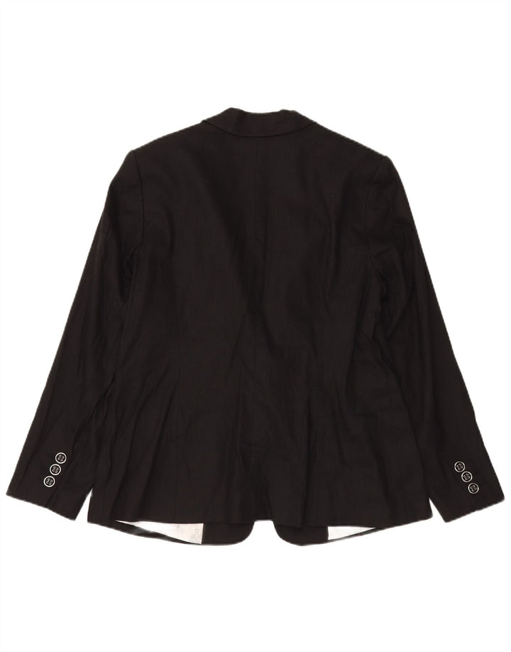 Marks & Spencer Womens 1 Button Blazer Jacket UK 16 Large  Black Flax