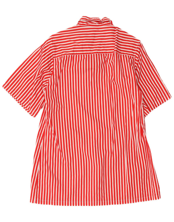 Vintage Dame Shift Dress UK 14 Medium Red Nålestribet Bomuld