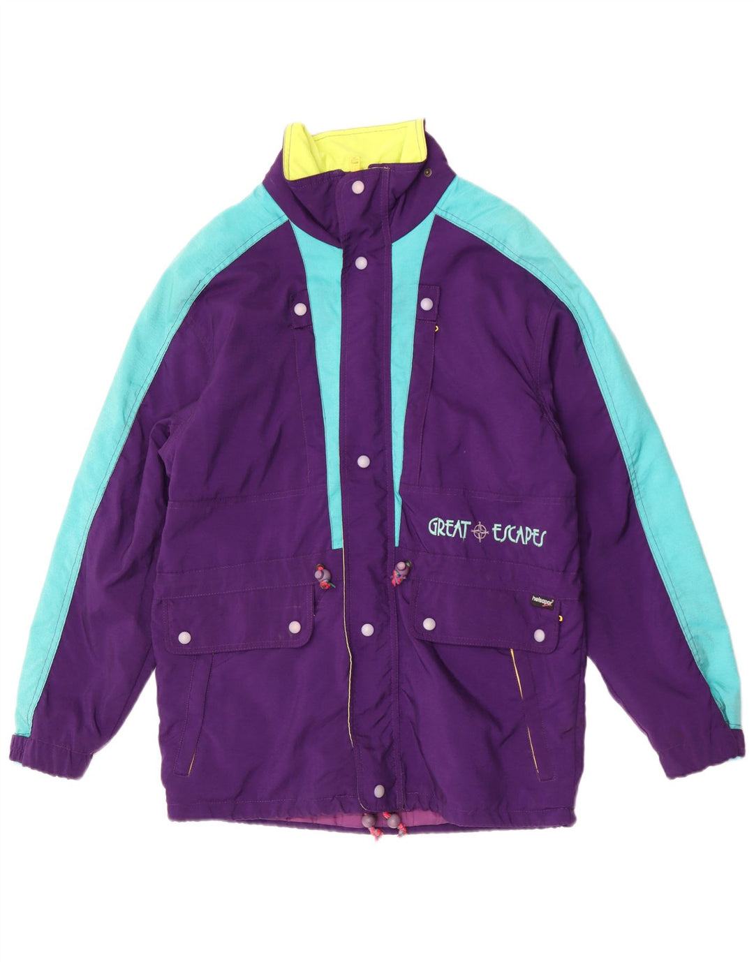 Great Escapes Mens Ski Jacket IT 46 Small Purple Colourblock Polyamide