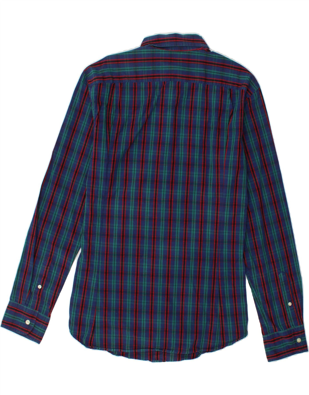J. CREW Mens Tailored Fit Shirt Medium Navy Blue Check Cotton Vintage J. Crew and Second-Hand J. Crew from Messina Hembry 