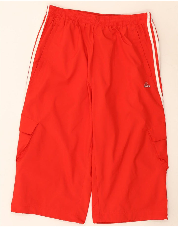 Adidas Mens Bermuda Cargo Sport Shorts Large Red Nylon