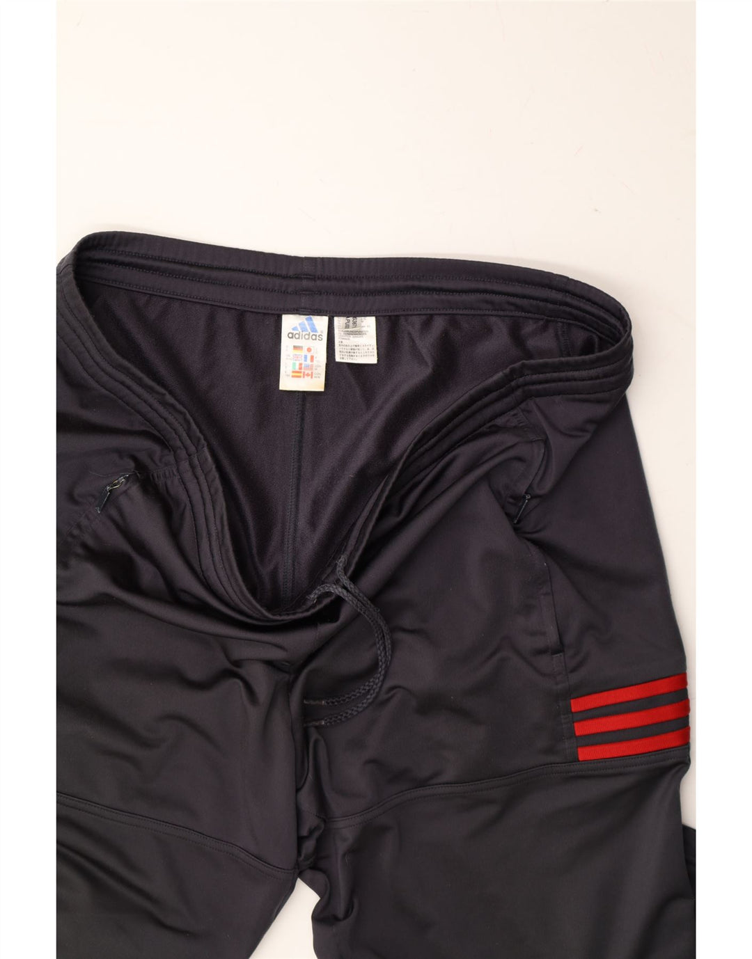ADIDAS Mens Tracksuit Trousers UK 40/42 Medium Navy Blue Polyester Vintage Adidas and Second-Hand Adidas from Messina Hembry 