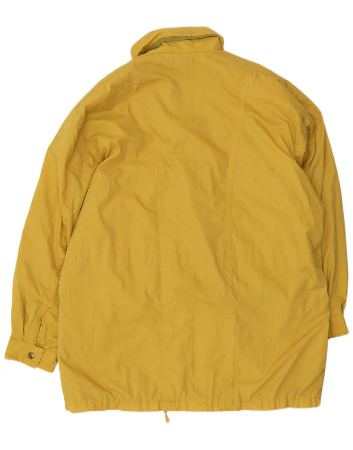Vintage Womens Oversized Raincoat EU 42 Large Yellow Polyester