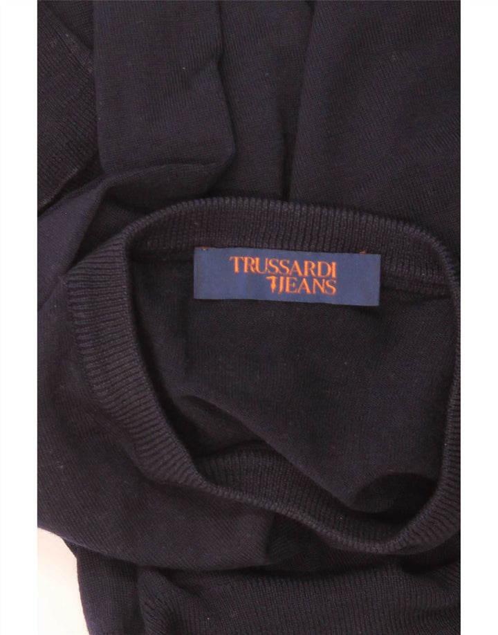 Trussardi Pull Col Ras Du Cou Petit Bleu Marine |