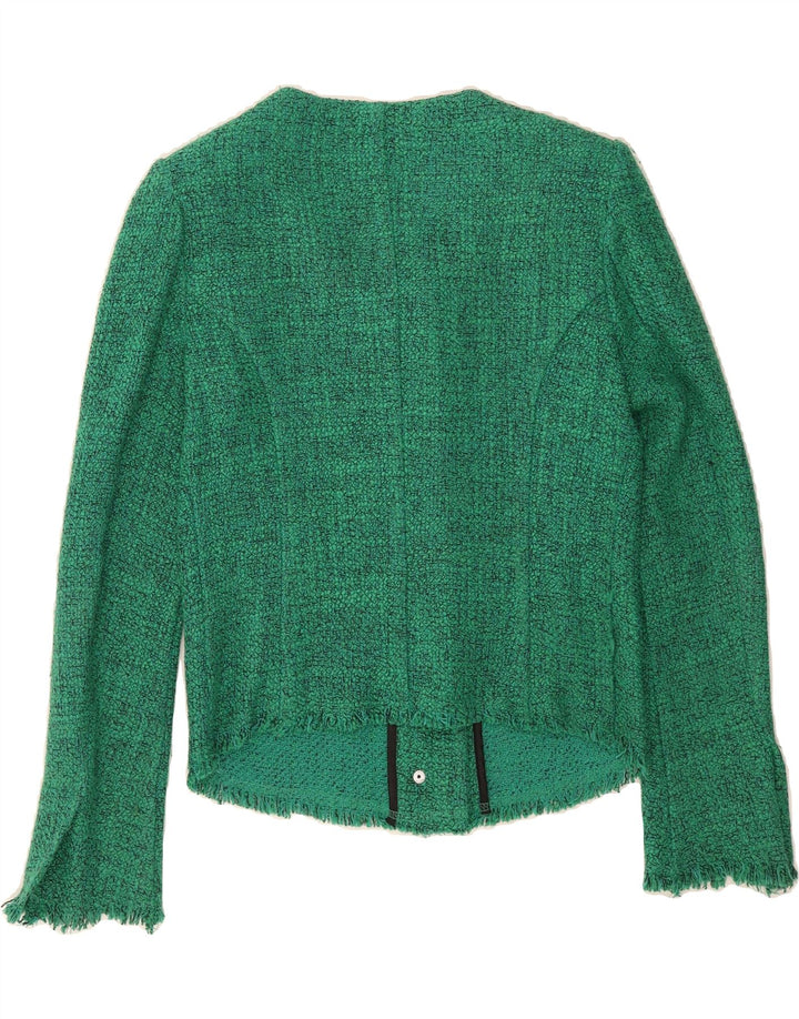 BENETTON Womens 5 Button Blazer Jacket UK 12 Medium Green Acrylic Vintage Benetton and Second-Hand Benetton from Messina Hembry 