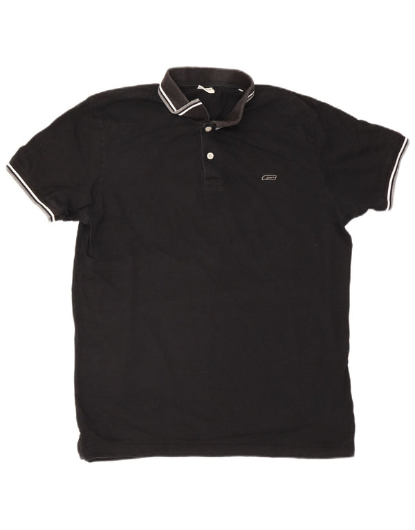 Męska koszulka polo Jack & Jones 2XL, czarna, bawełniana w paski