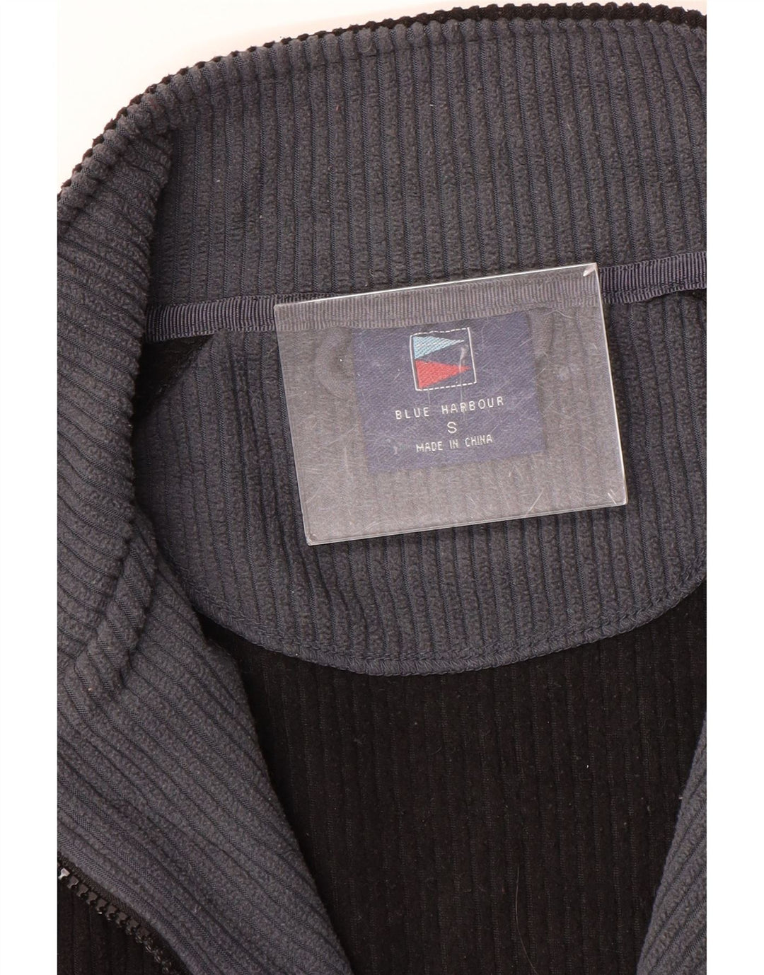 Marks & Spencer Mens Blue Harbour Zip Neck Fleece Jumper Small Black